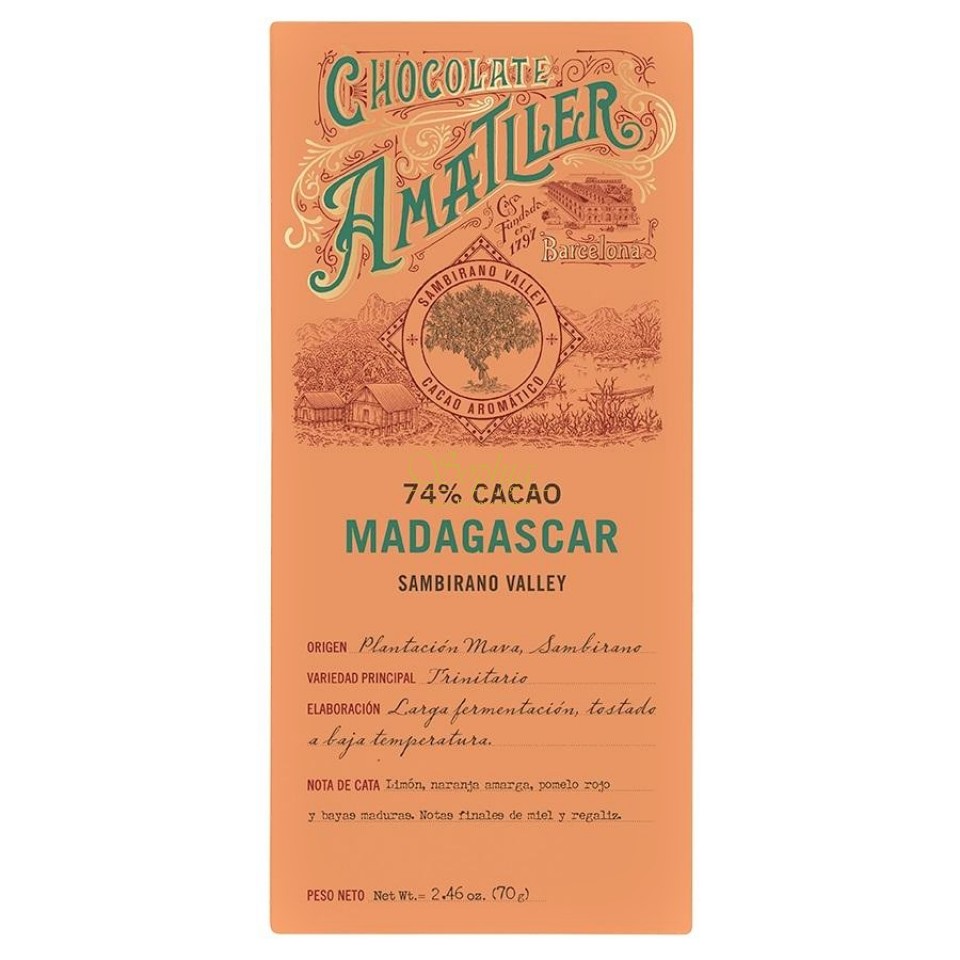Amatller - Madagaskar 74% plantážna čokoláda (70g)